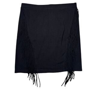 Express Black Fringe Mini Skirt 🖤 Side Fringe • XS